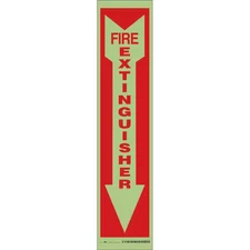 Condor 469V23 Safety Sign, 18 In Height, 4 In Width, Glow Vinyl, Horizontal