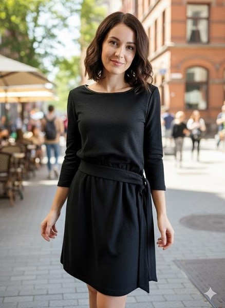 Women Tahari Dress Black Viscose 36 / S / 44