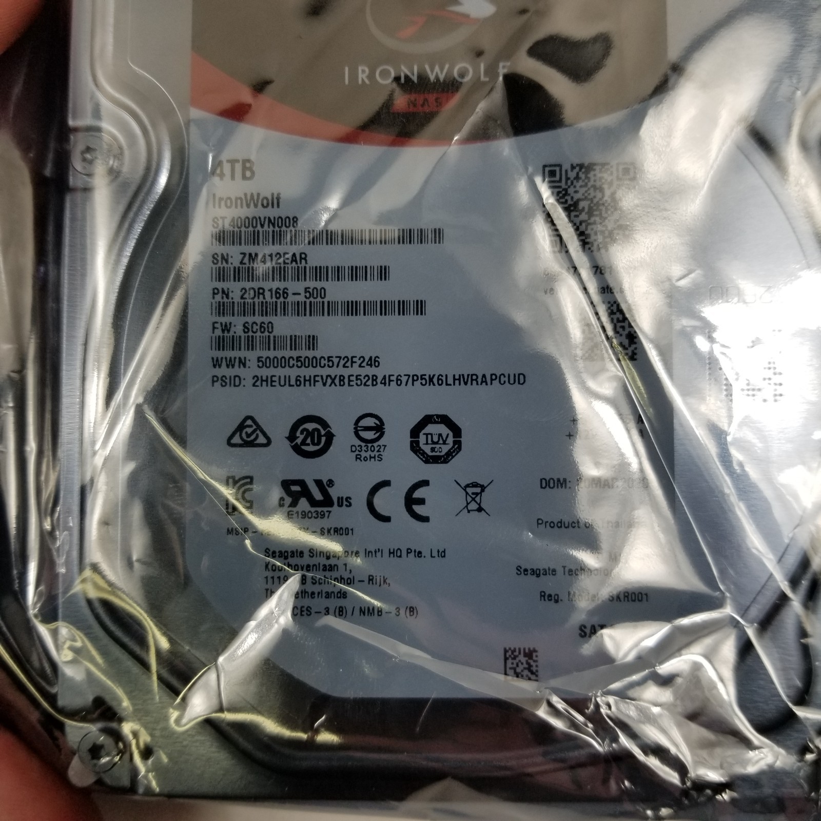 Seagate IronWolf NAS 4TB Internal Hard Drive 5900RPM 3.5" (ST4000VN008)