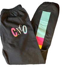 Pantalones deportivos oficiales CNCO negros con bloques de colores Boy Band Tour nuevos sin etiquetas talla L
