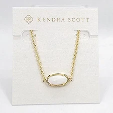 New Kendra Scott Elaina Gold Adjustable Chain Bracelet In White Shell
