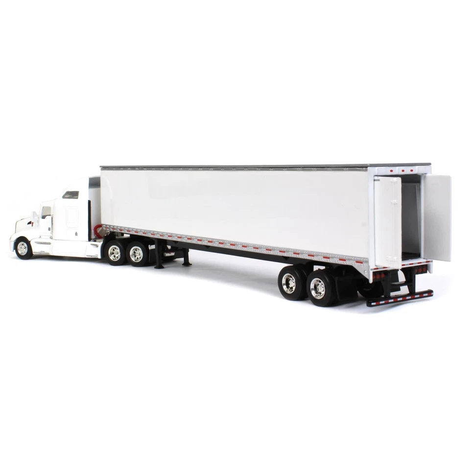1/64 White Kenworth T660 Sleeper with Trailer with Double Rear Doors 37032 - Image 4 of 4