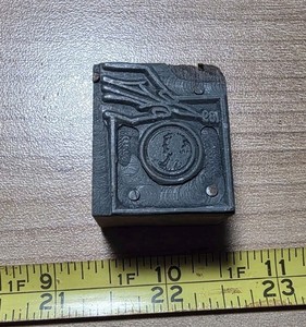 Vintage Letterpress Printing Block Hand Fingers Pen or Pencil? Portrait Unsure?