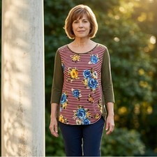 EUC- Paisley Grace Women&rsquo;s 3/4 Sleeve Top - SizeXL