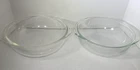 Set Of 2 Vintage Pyrex 023 1.5 Quart Clear Glass Baking Dishes Serving Bowls