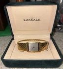 Vintage Lassale by Seiko 7N00-5219 Quartz Gold Tone Tank Watch w/ Box (Japan)
