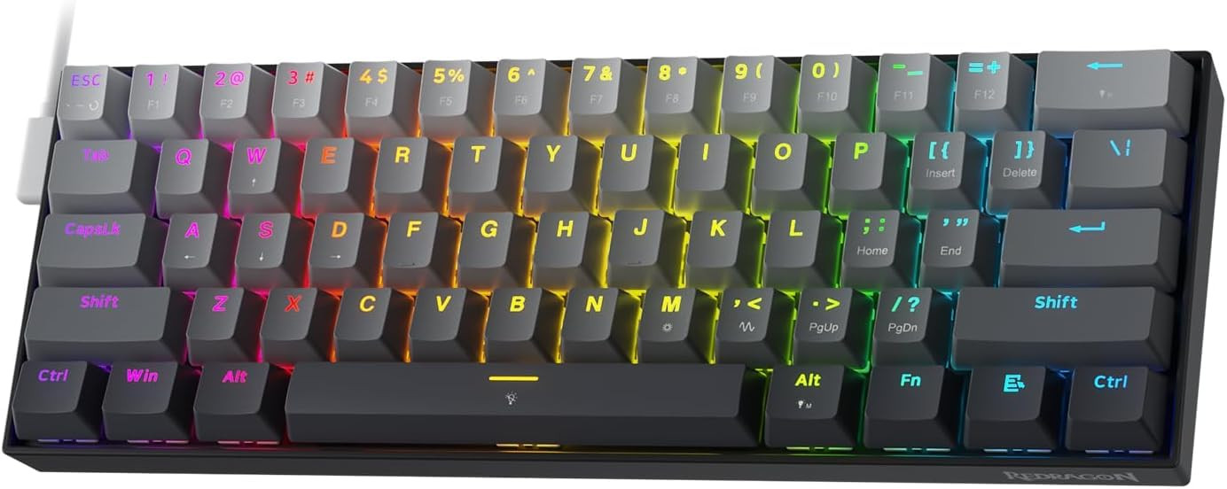 K617 Rapid Trigger Gaming Keyboard, 60% 61 Keys Wired Mechanical Keyboard w/H...-image