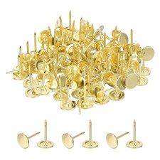 220Pcs Upholstery Tacks, 11 x 17 mm Cap Black Thumb Tacks, Gold