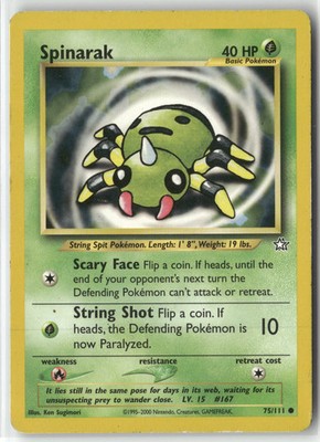 2000 Pokemon Neo Genesis Spinarak 75/111 Common EX