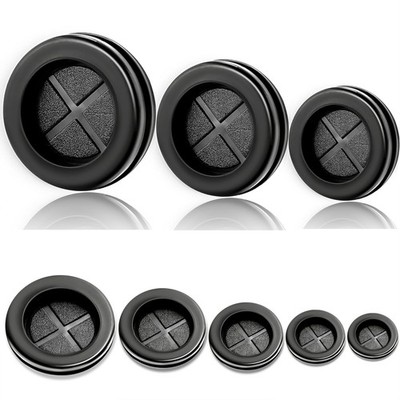 85PCS Rubber Grommet Kit 5 Sizes Double Sided Round Electrical Wire Gaskets C...