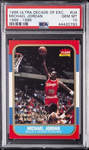 1996 FLEER ULTRA DECADE OF EXCELLENCE #U-4 MICHAEL JORDAN PSA 10