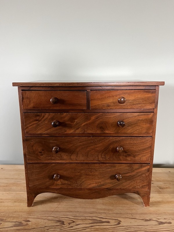 Antique Miniature Federal Style Walnut Chest Of Drawers Dresser AAFA Rustic Farm