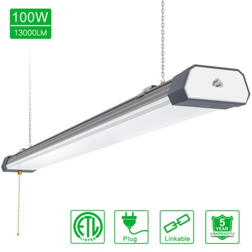 100W Utility LED Shop Light Plug in High Bay Ceiling Commercial Light Fixture - Picture 1 of 10