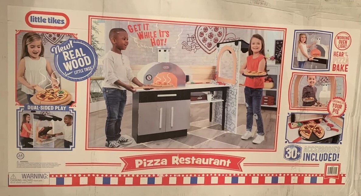 Little Tikes Real Wooden Pizza Restaurant Play Kitchen Interactive  Accessories