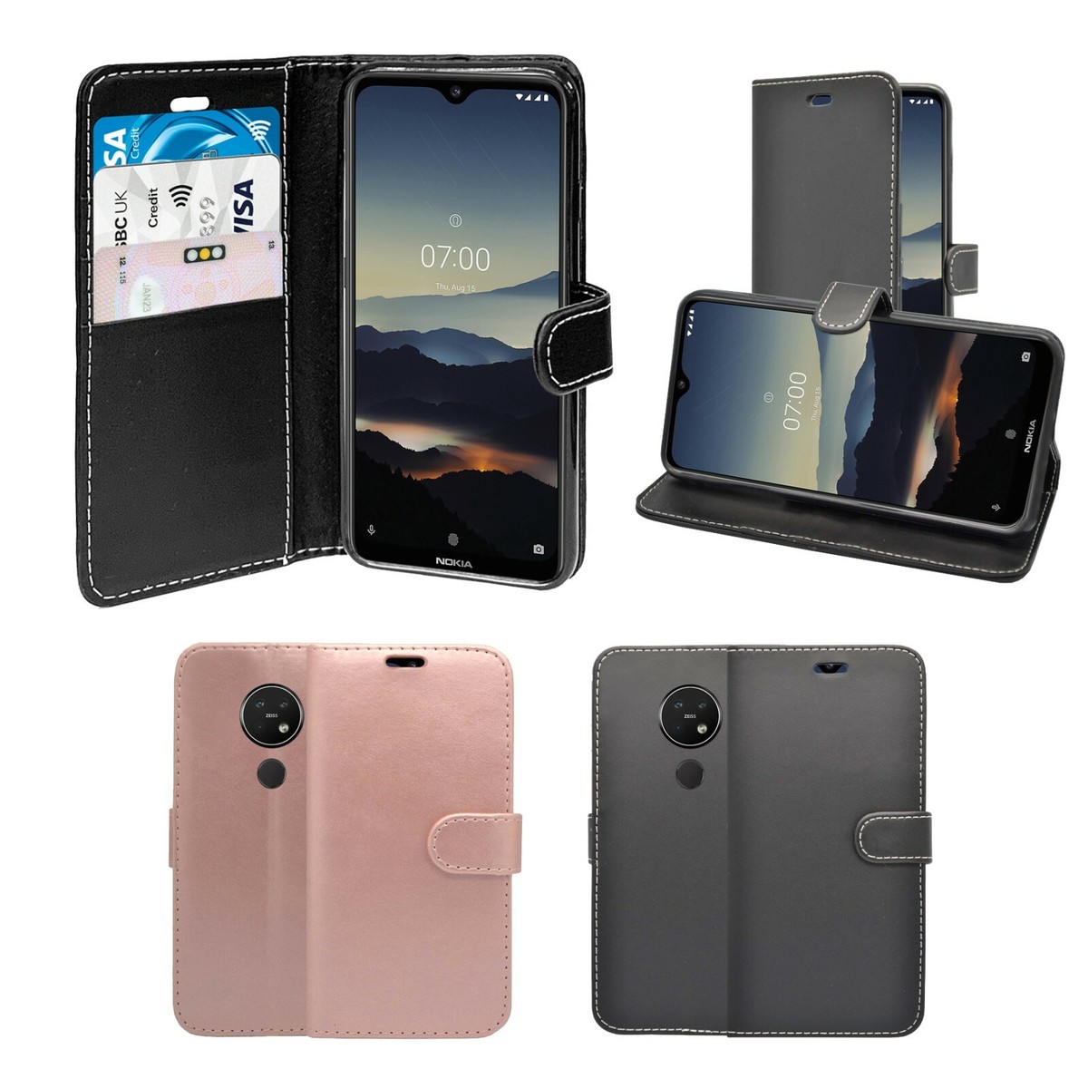 For Nokia Phone Case Wallet Flip PU Leather In Various Colours