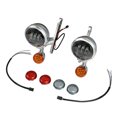 4.5" LED Auxiliary Spot Fog Passing Light Bar Fits for Harley Road King FLHR