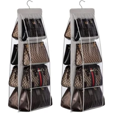 8 Pocket Hanging Purse Organizer for Closet, Bag Organizer Storage