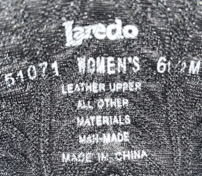 Laredo Leather Western Boots, Black, 6-1/2 | eBay