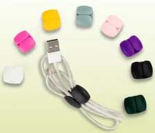 6Pcs Silicone Cord Organizer –Cable Wrap Winder Clips for Charger & Wire Storage