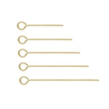 15 14K Gold Filled Eyepins Wire 0.4mm 0.5mm 0.64mm Length 6.35mm to 50.8mm