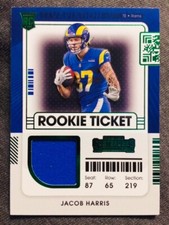 2021 Panini Contenders Jacob Harris Rookie Ticket Jersey Relic Variation Card . rookie card picture