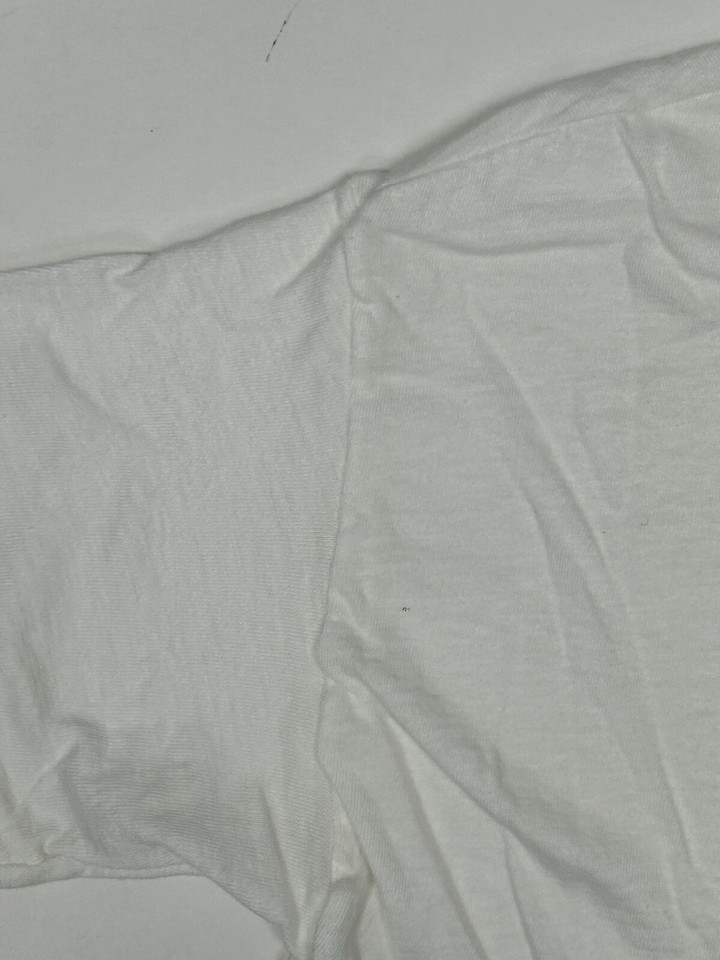 Vintage 1960s Hanes White T Shirt Blank Tagged Medium Fits Small/XS