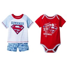 DC Comics Superman Infant Boys Bodysuit T-Shirt Shorts Set