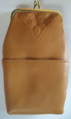 ladies cigarette case Ladies Leather 3 Pocket FLORAL Cigarette Case, Musk