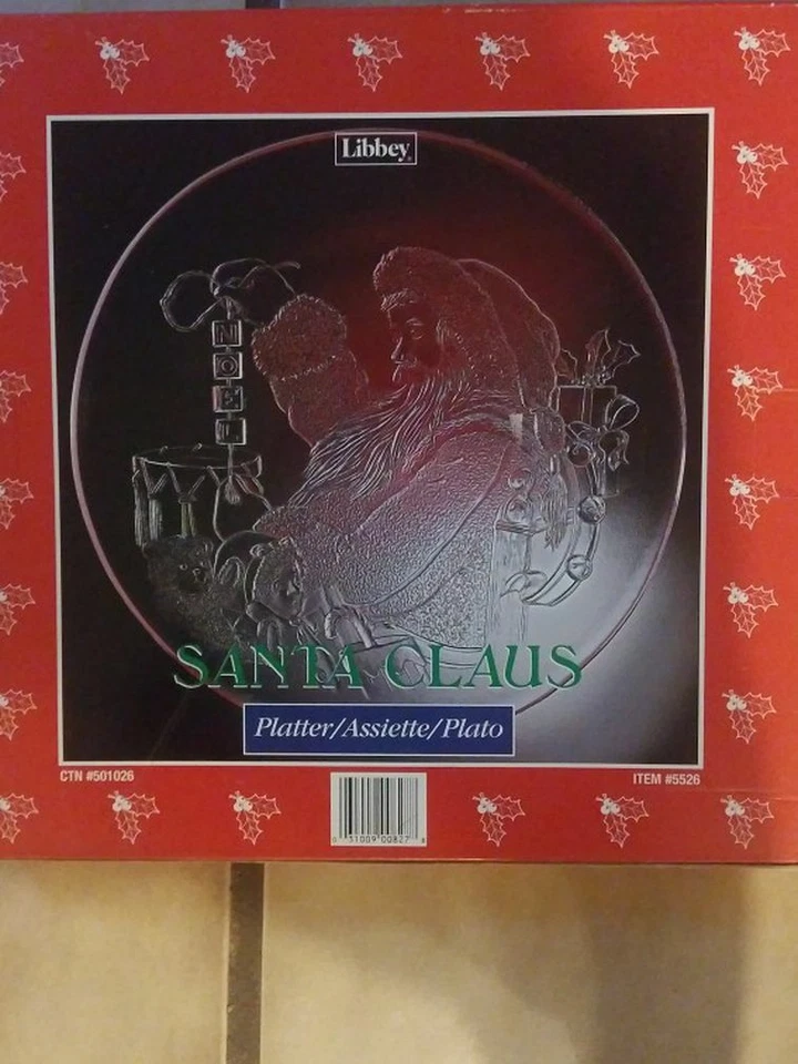 Santa Claus Glass Platter 12in - Image 3 of 3