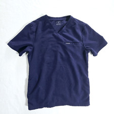 JAANUU Scrub Top Size XS Blue Pockets Short Sleeve