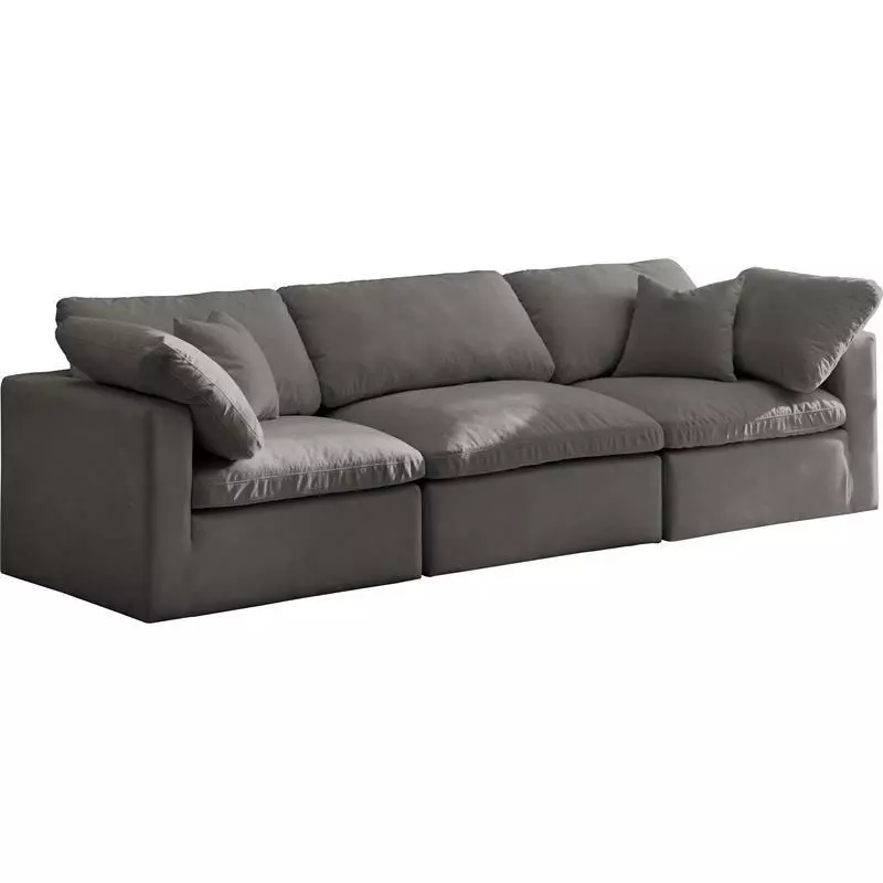 Meridian furniture plush standard velvet cloud modular sofa deals