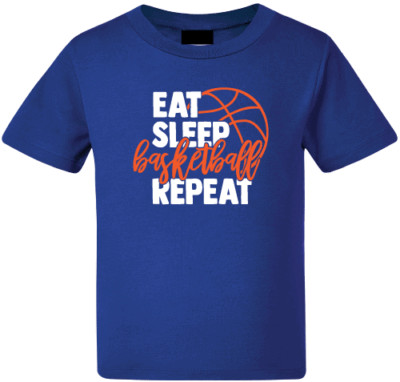 Eat Sleep BASKETBALL Repeat Colour sports Boys Girls T-Shirt TShirt