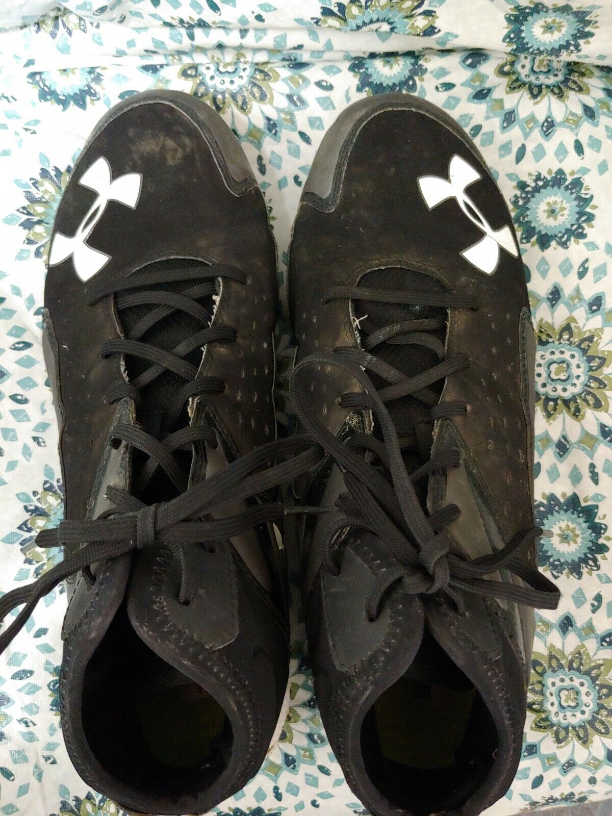 Under Armour Compfit Cleats Mens 13.5 Black White High Top eBay