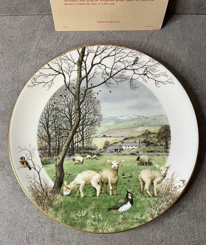 Royal Worcester Limited Edition Collectors Plate January’s Lambing Seasonf 1979 - Foto 4 di 17