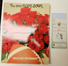1983 NCAA ROSE BOWL COLLEGE FOOTBALL PROGRAM 69th GAME UCLA VS MICHIGAN W TICKET