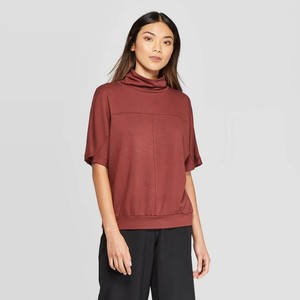 elbow sleeve mock turtleneck