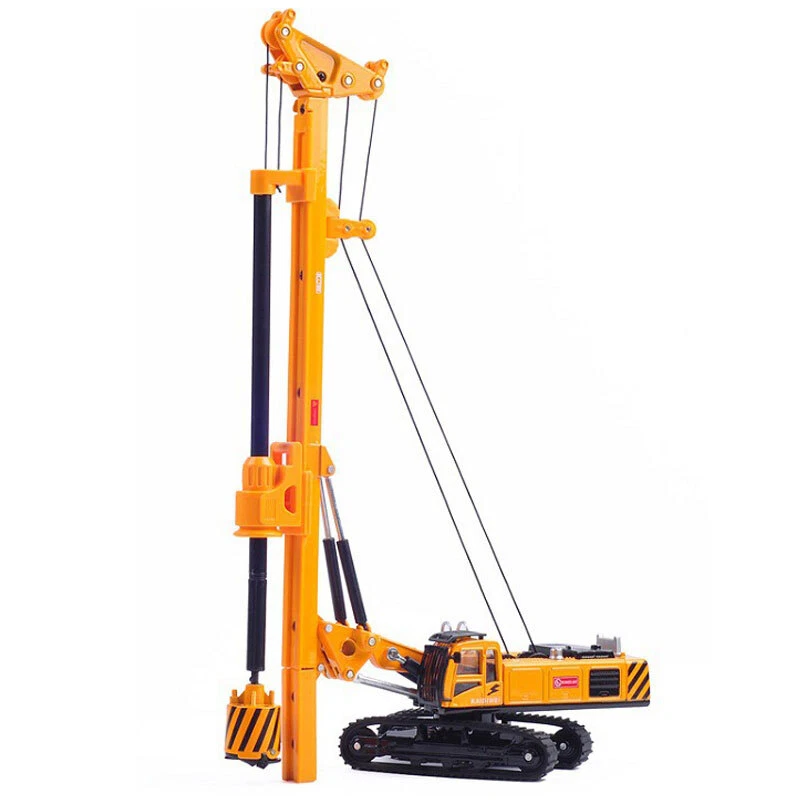 Plataforma de perforación rotativa juguetes para niños diecast construcción vehículo de juguete amarillo Foto 4 de 4