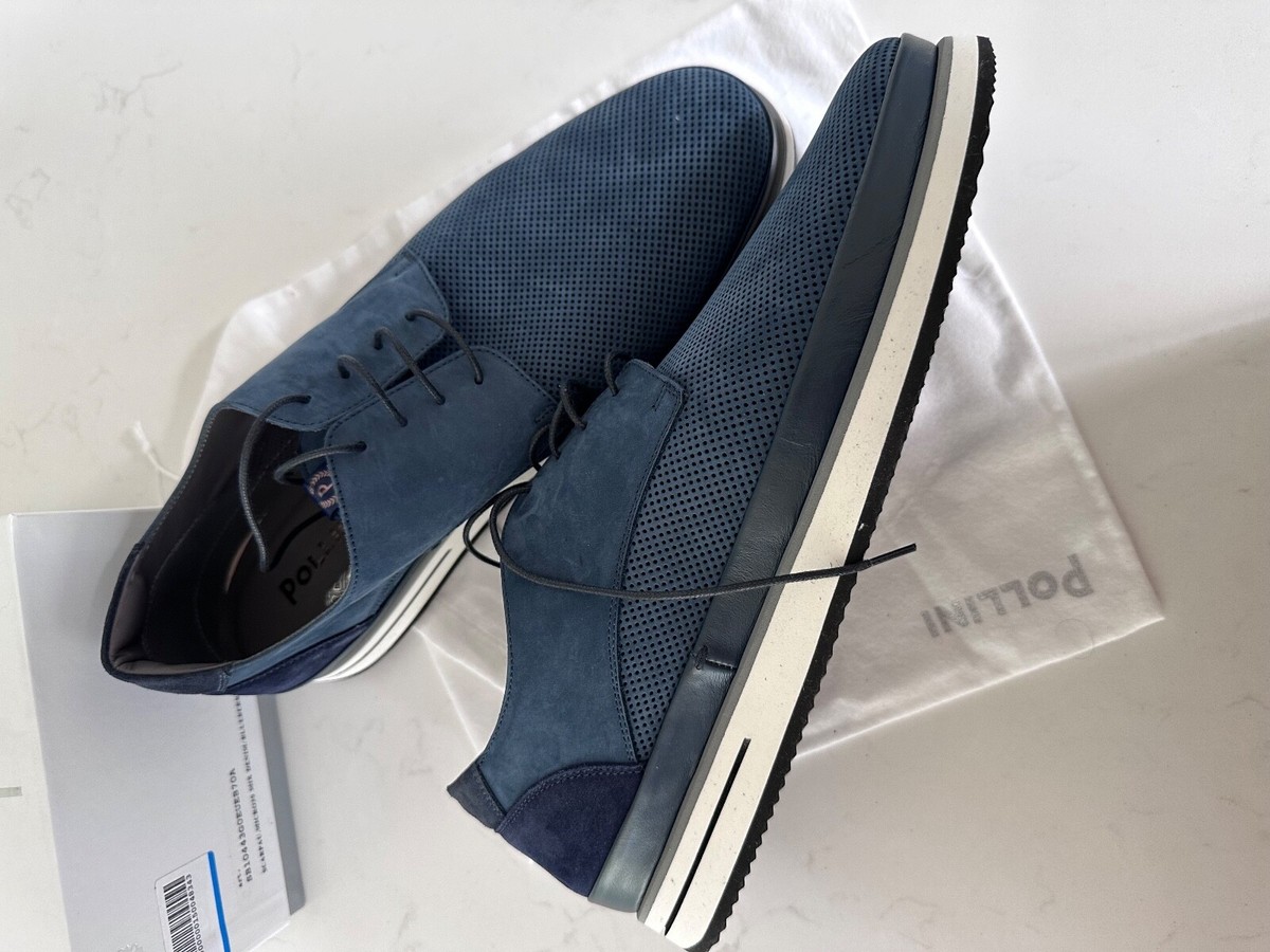 POLLINI blue suede/ leather loafers Size 13M Euro 46 Hand made Italy NIB Pollini Flexy Metallic Suede Loafers Sky | Pollini main image 4