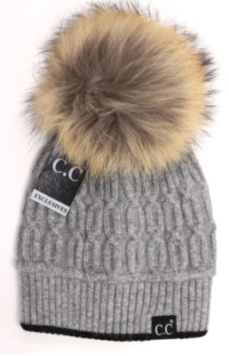 Adult CC Exclusive Black Label Special Edition Solid Color Trim Knit Beanie