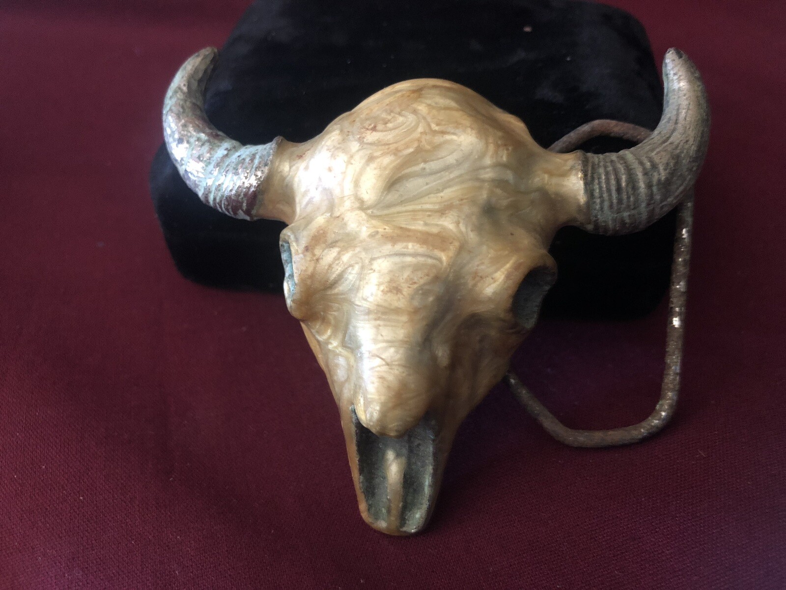 Vintage Buffalo Enamel Cowboy Belt Buckle 🌵 Gem