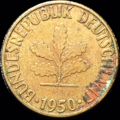 1950 G West Germany (FRG) (1948 - 1989) Bronze 5 Pfennig Bank Deutschland VP12