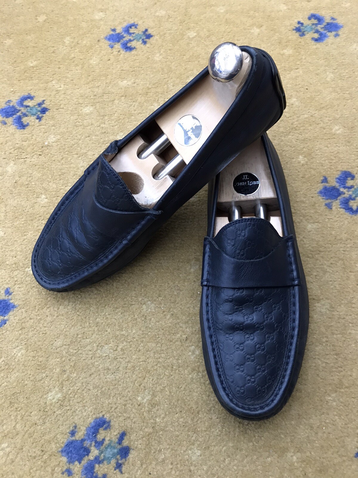 Gucci Monogram G Embossed Leather Loafers for Men US 8 UK 7.5 EU 41.5-image