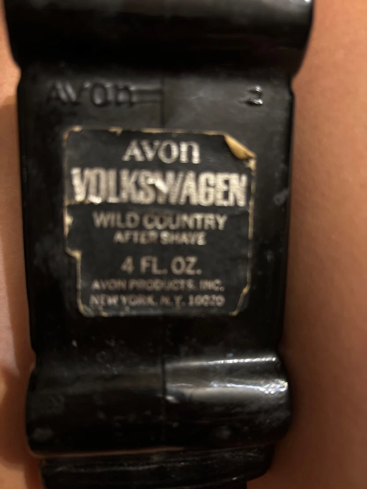 Vintage Avon Volkswagen Beetle Black Milk Glass Collectible Cologne Bottle - Image 3 of 3