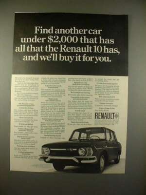 1968 Renault 10 Car Ad - Find Another Under $2000
