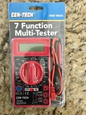 CEN-TECH 7 Function Multi-Tester Digital Multimeter AC vol, DC current, battery