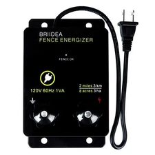 Briidea 2-Mile Electric Fence Energizer for Preventing Wild Animals Intruding