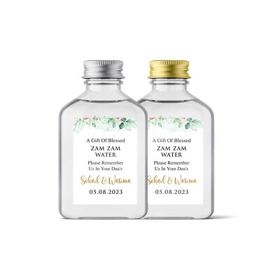 ZAM ZAM Wasser Hochzeit Gastgeschenk Flasche Etiketten Geschenke Aufkleber personalisiert Sticker