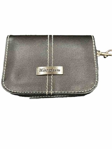 Targus Black Zipper Wallet ID Credit Card Holder Luggage Tag with clip