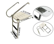 MARINE BOAT UNIV. SWIM PLATFORM UNDER MOUNT TELESCOPIC LADDER 2 STEP IN/OUTBOARD