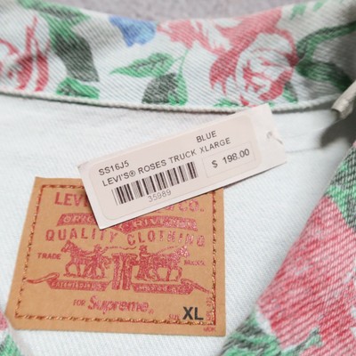 New 2016 Supreme x Levis Roses Type 3 Trucker Jean Jacket Size XL